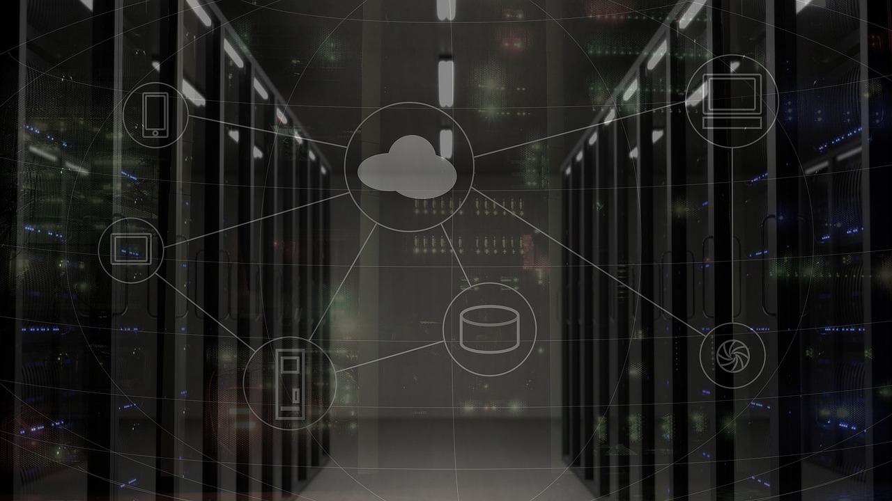 Home network, server, system, infrastructure, managed services, connection, computer, cloud, gray computer, gray laptop, network, network, server, server, server, server, server
